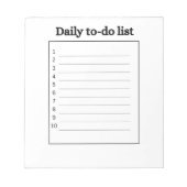 Bloc-note Daily to-do list (Devant)