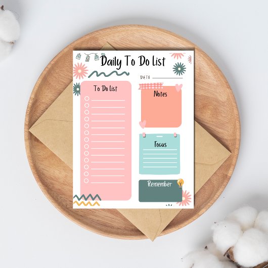 Bloc-note Daily To-Do List Minimalist Planner Organizer 