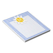 Bloc-note Daisée de printemps ; Motif Chevron bleu (Incliné)