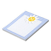 Bloc-note Daisée de printemps ; Motif Chevron bleu (Tourné)