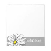 Bloc-note Daisy tendance avec gris et jaune (Devant)