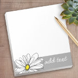 Bloc-note Daisy tendance avec gris et jaune<br><div class="desc">Un morceau d'art zen et fantaisiste,  hipster. Vous pouvez ajouter un nom,  un monogramme ou un autre texte personnalisé. Si vous avez besoin de déplacer l'art autour,  cliquez sur le bouton personnaliser pour apporter des modifications.</div>