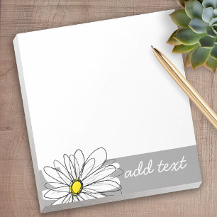 Bloc-note Daisy tendance avec gris et jaune