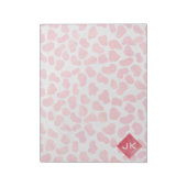Bloc-note Dalmatie rose et blanc avec monogramme (Tourné)