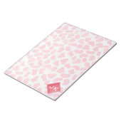 Bloc-note Dalmatie rose et blanc avec monogramme (Incliné)
