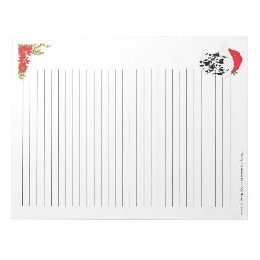 Bloc-note Dalmatien de Noël [bordé] (Devant)