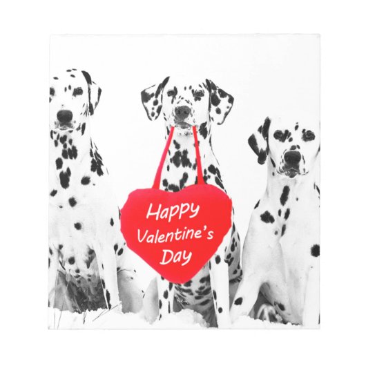 Bloc-note Dalmatiens Heureuse Sainte-Valentin de coeur de ch (Devant)