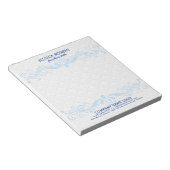 Bloc-note Damas Blancs Avec Dentelles Florales Bleues (Incliné)