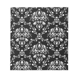 Bloc-note Damas noir et blanc