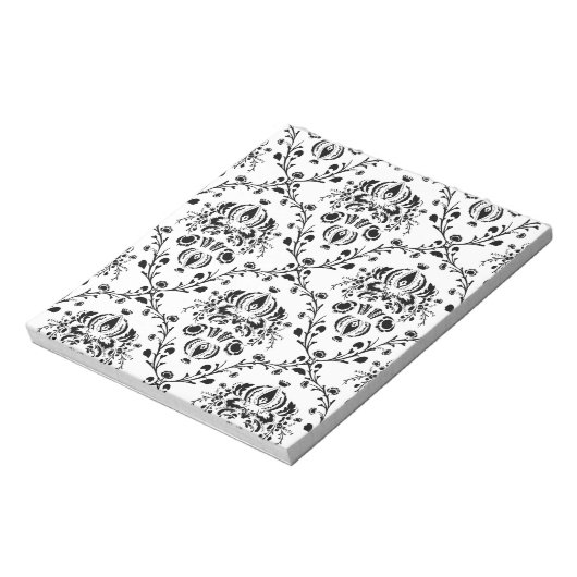 Bloc-note Damask blanc et noir (Tourné)