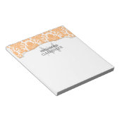 Bloc-note Damask Moderne Orange Personnalisé (Incliné)