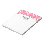 Bloc-note Damask Rose Moderne Personnalisé (Tourné)