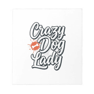 Bloc-note Dame Chien Fou Typographie Vintage Amant Des Anima