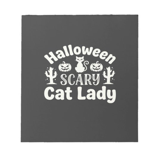 Bloc-note Dame de chat effrayante Halloween_1 (Devant)