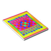 Bloc-note Damier et pièces d'échecs psychédéliques (Incliné)
