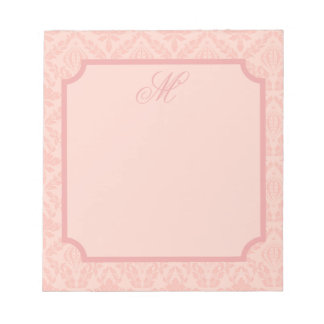 Bloc-note Damier Rose Élégant Floral Classique Vintage