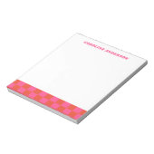 Bloc-note Damier rose personnalisé (Tourné)