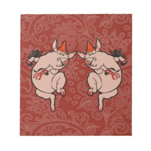 Bloc-note Dancing Pig Antique Cute Danseuse