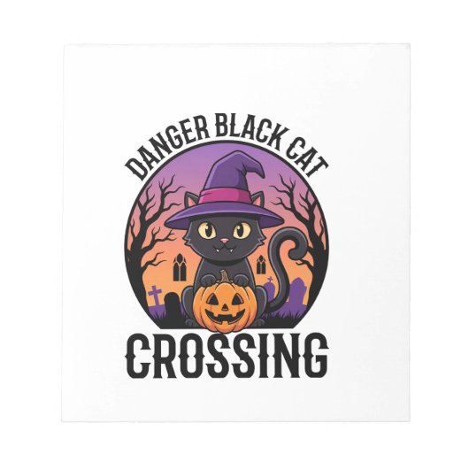 Bloc-note Danger Halloween Chat Noir Traverse (Devant)
