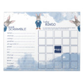 Bloc-note Dapper Boy Bunny dans un Baby shower de costume bl (Devant)