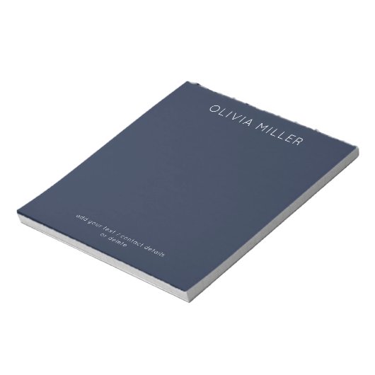 Bloc-note Dark Midnight Blue Minimalist Notepad (Tourné)