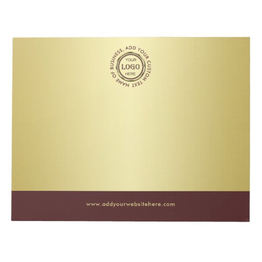 Bloc-note Dark-red gold design,Logo or Photo in gold circle, (Devant)