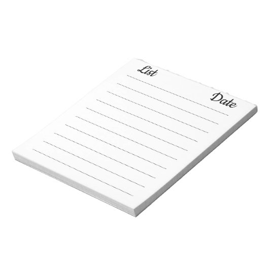 Bloc-note Date de liste (Tourné)