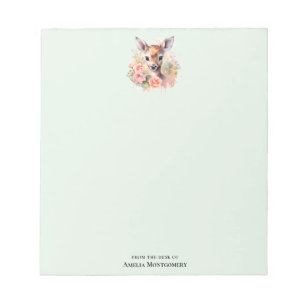 Bloc-note De Beaux Cerfs Entourés De Roses