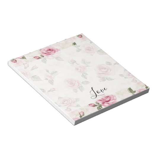 Bloc-note De Jolies Roses Roses Romantiques Amour (Incliné)