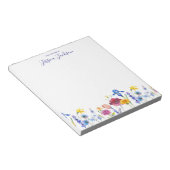 Bloc-note De la part de avec de belles fleurs printanières (Incliné)