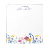 Bloc-note De la part de avec de belles fleurs printanières (Devant)