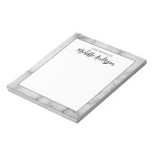Bloc-note De la part de Faux Marbre Blanc Nom Élégant (Tourné)