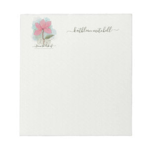 Bloc-note De la part de Fleur Aquarelle Personnalisée