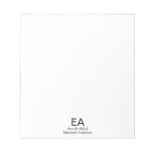 Bloc-note De la part de White and Black Nom et Monogramme (Devant)