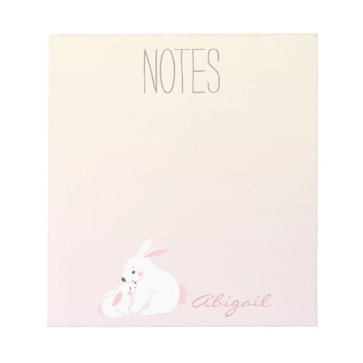 Bloc-note De mignons lapins | Personnalisé (Devant)