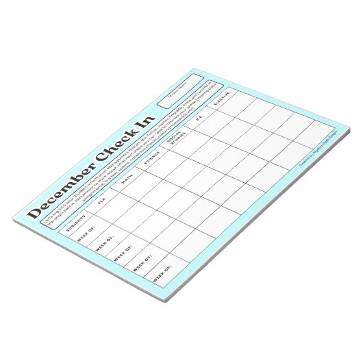 Bloc-note Décembre Étudiant Hebdomadaire Enregistrement En C (Incliné)