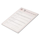 Bloc-note Décharge de responsabilité pour extension de cils (Incliné)