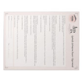 Bloc-note Décharge de responsabilité pour extension de cils (Devant)