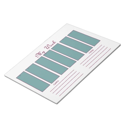 Bloc-note Déchirure hebdomadaire du planificateur (Incliné)