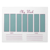Bloc-note Déchirure hebdomadaire du planificateur (Devant)