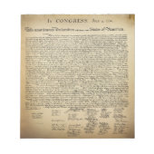 Bloc-note Déclaration vintage d'indépendance (Devant)