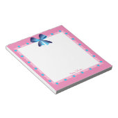Bloc-note Décor bleu Bow rose Personnalisé (Incliné)
