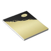 Bloc-note Décor de luxe sur or & noir, Monogramme (Incliné)