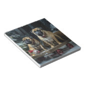 Bloc-note Décor de Noël Bullmastiff Snowy Sleigh (Incliné)