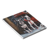 Bloc-note Décor de Noël de Boston Terrier Snowy Sleigh (Incliné)