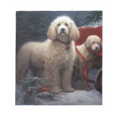 Bloc-note Décor de Noël de caniche Snowy (Devant)