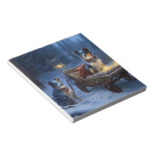 Bloc-note Décor de Noël de l'hélier bleu neige (Incliné)