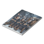 Bloc-note Décor de Noël Doberman Snowy Sleigh (Tourné)