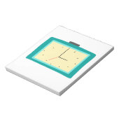 Bloc-note Décor de réveil rectangulaire sarcelle rétro (Tourné)