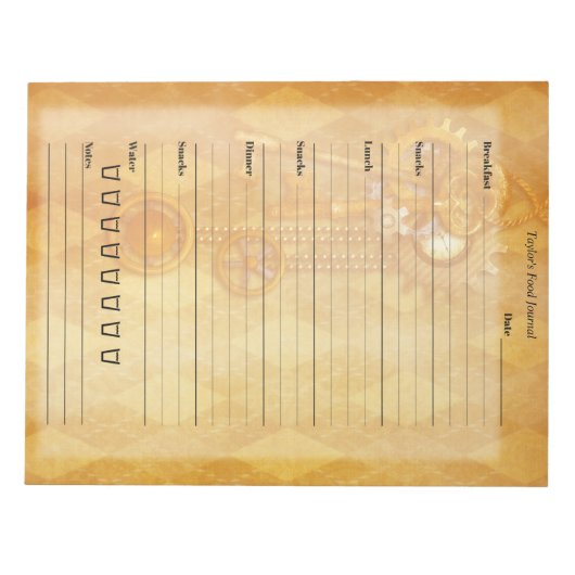 Bloc-note Décor Rétrofuturiste Steampunk Airship Keys (Devant)